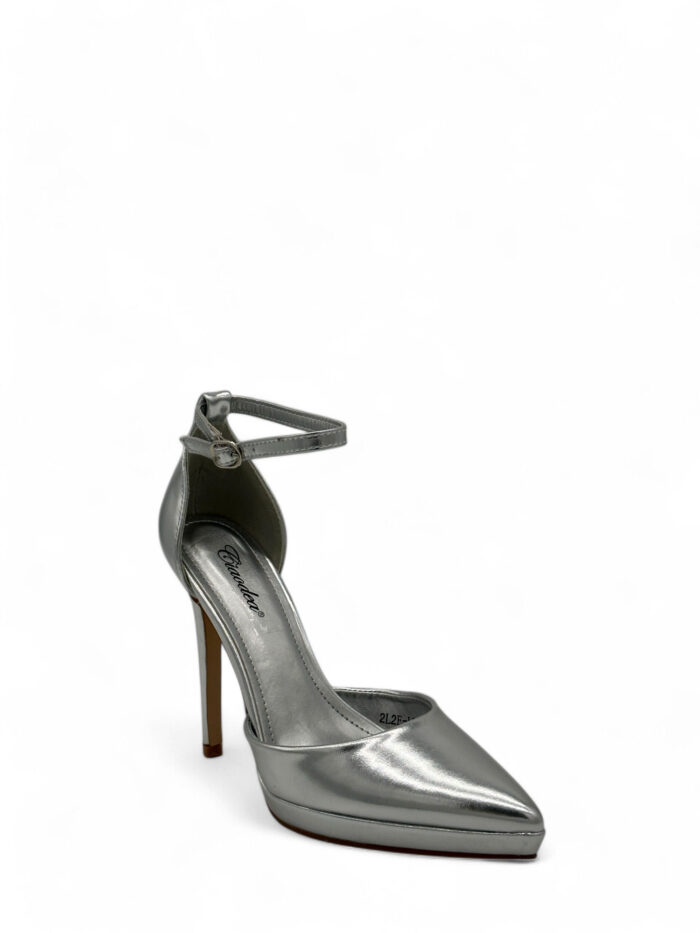 Srebrne salonke na platformu 2L2E-L7488-62 SILVER - Slika 2