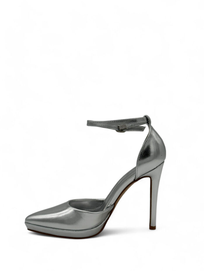 Srebrne salonke na platformu 2L2E-L7488-62 SILVER - Slika 3