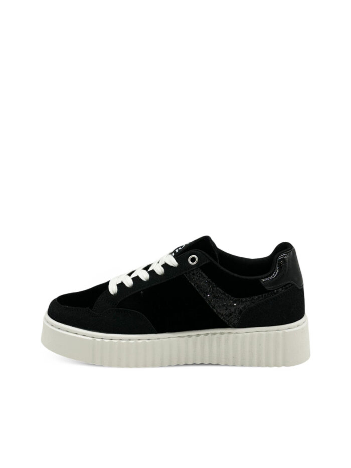 Ženske patike sa šljokicama, patike sa belom platformom KP4750 BLACK - Slika 3
