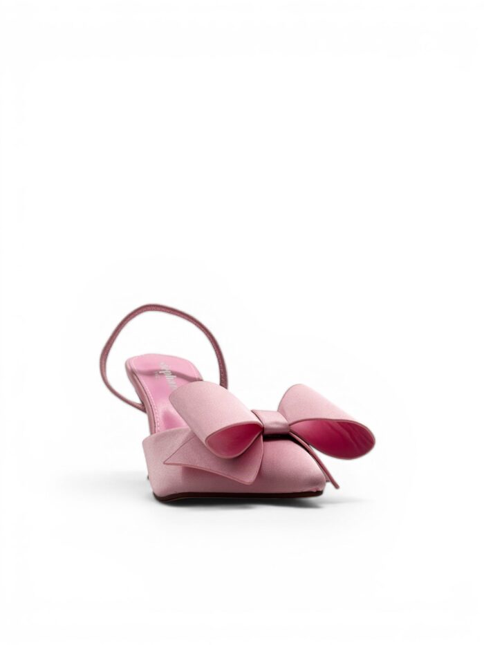 pink sandale sa mašnom napred