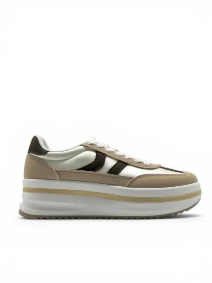 Atraktivne patike sa platformom, Ženske Cipele Patike A026 BEIGE