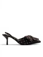 braon štikle na tufne, sandale na tufnice